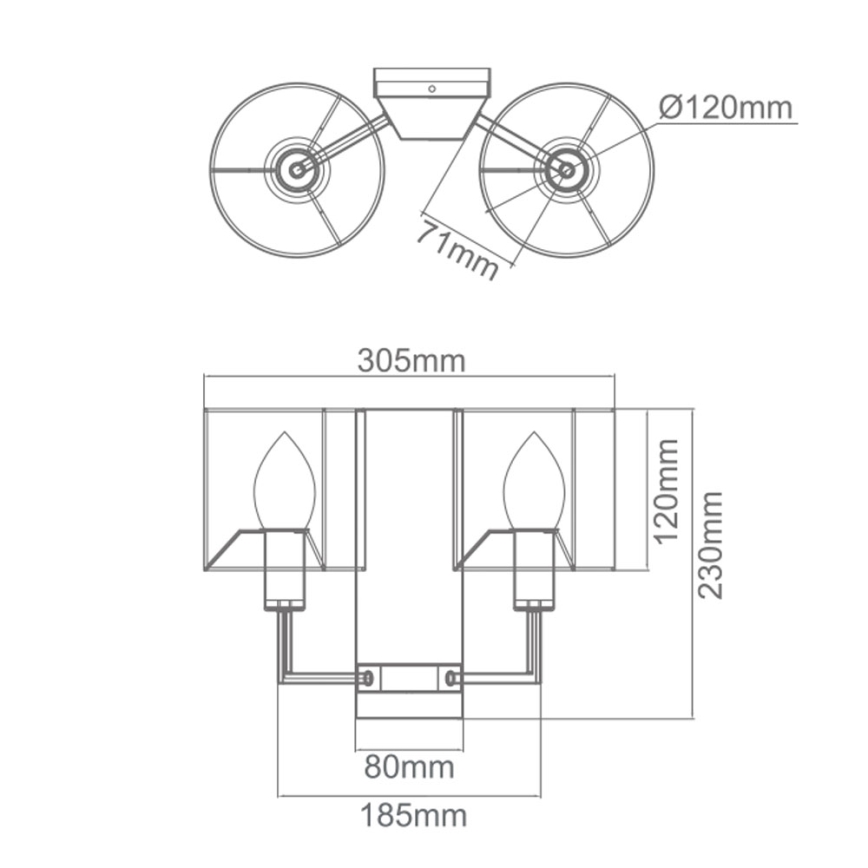 Open Design OR81497 - Wandlamp CASA 2xE14/12W/230V glanzend chroom/crème
