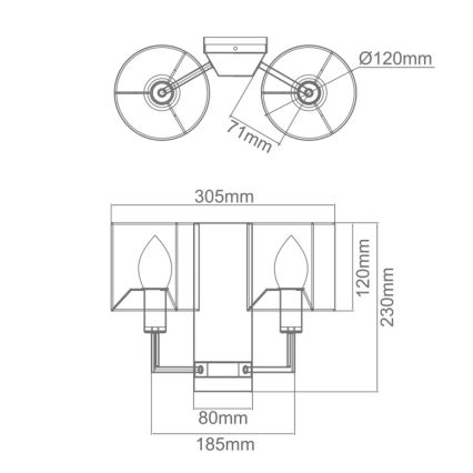 Open Design OR81503 - Applique murale CASA 2xE14/12W/230V laiton/crème