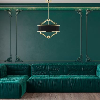 Open Design OR84153 - Plafondlamp met stang STESSO 4xE27/15W/230V Ø 42 cm goud/zwart