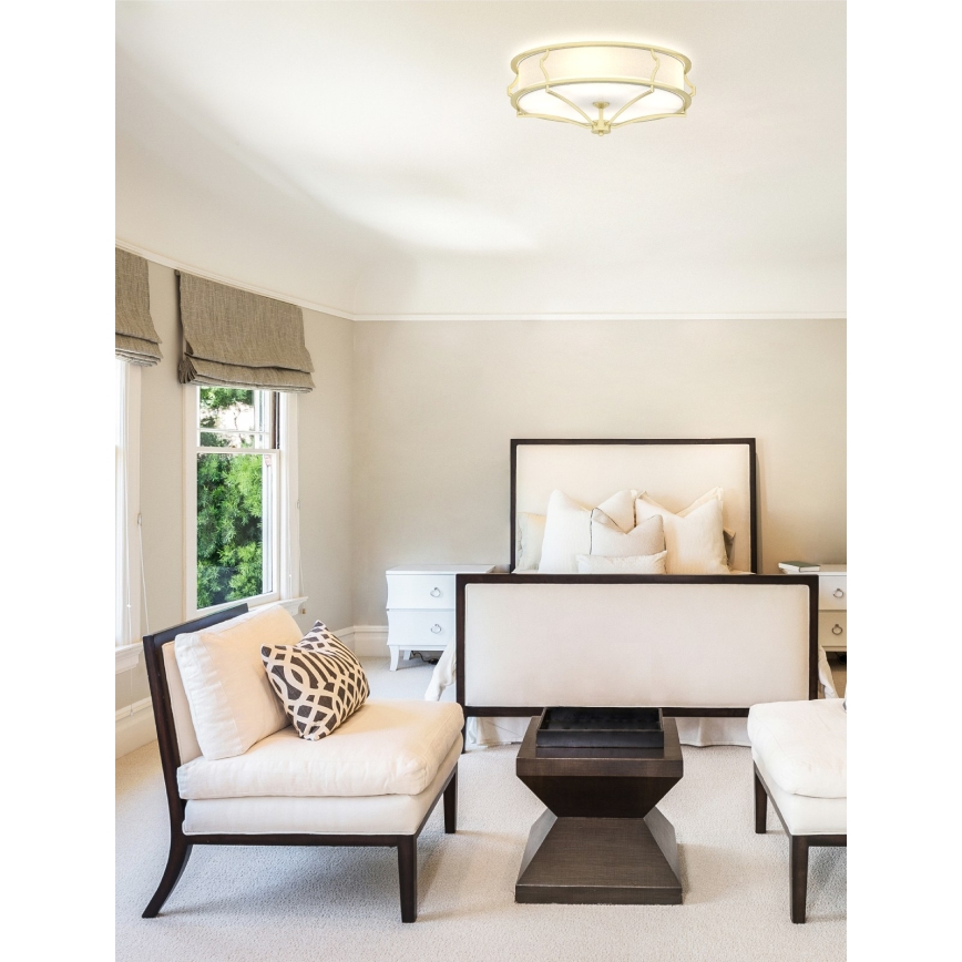 Open Design OR84443 - Plafonnier STESSO 6xE27/12W/230V Ø 85 cm laiton/blanc