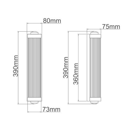 Open Design OR84498 - Applique murale pour salle de bains FUMI 2xG9/8W/230V IP44 noire