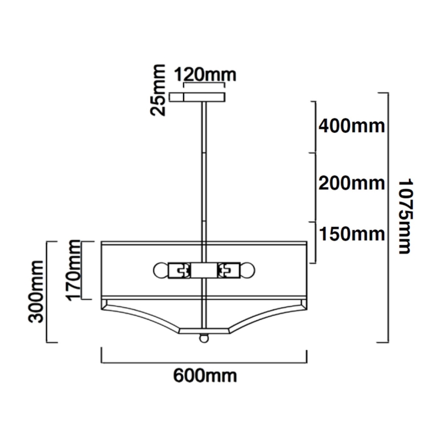 Open Design OR84801 - Lustre sur tige GERDO 4xE27/12W/230V chrome brillant/blanc