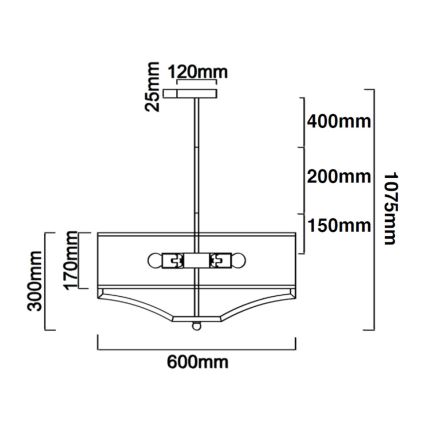 Open Design OR84818 - Suspension sur tige GERDO 4xE27/12W/230V laiton/blanc