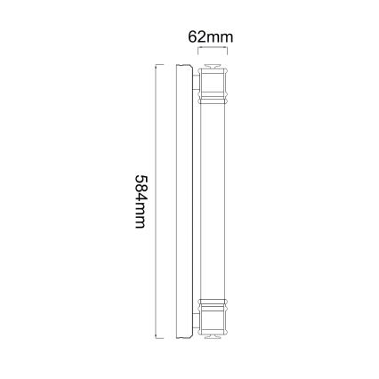 Open Design OR85235 - Applique pour miroir LED OMI, 13 W, 230 V, 58 cm, IP44, chrome brillant
