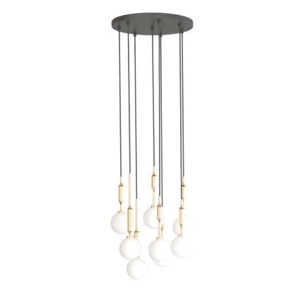 Open Design OR85334 - Gouden kabelhanglamp ERO 8xG9/8W/230V