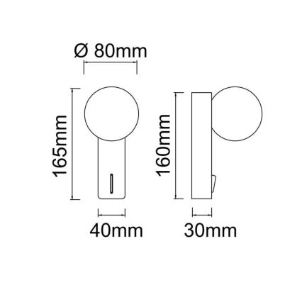 Open Design OR85563 - Wandlamp BOLETTA 1xG9/8W/230V messing