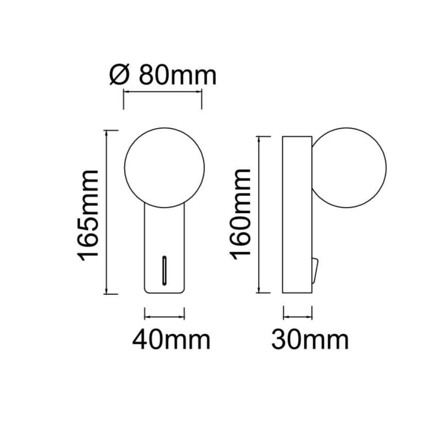 Open Design OR85570 - Wandlamp BOLETTA 1xG9/8W/230V zwart
