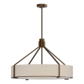 Open Design OR85679 - Hanglamp met stang DORETTO 6xE27/15W/230V Ø 70 cm bruin/beige