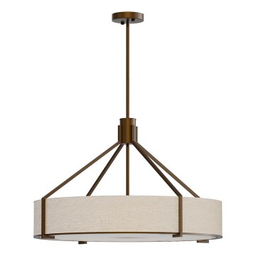 Open Design OR85679 - Hanglamp met stang DORETTO 6xE27/15W/230V Ø 70 cm bruin/beige