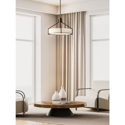 Open Design OR85679 - Hanglamp met stang DORETTO 6xE27/15W/230V Ø 70 cm bruin/beige