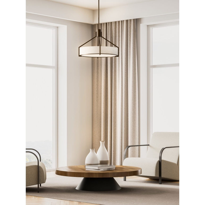 Open Design OR85679 - Hanglamp met stang DORETTO 6xE27/15W/230V Ø 70 cm bruin/beige