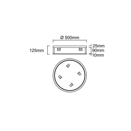 Open Design OR85808 - Plafondlamp SANDRO 4xE14/12W/230V Ø 50 cm glanzend chroom