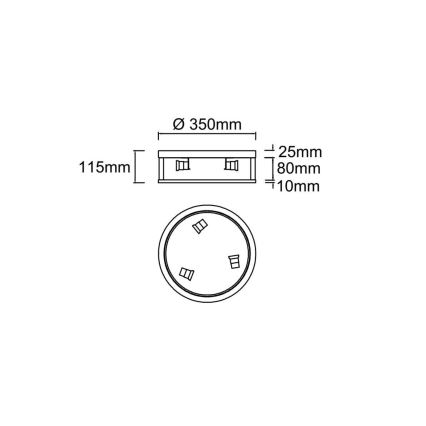 Open Design OR85815 - Plafonnier SANDRO 3xE14/12W/230V Ø 35 cm chrome brillant