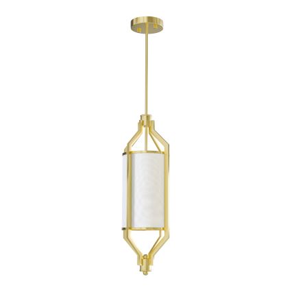 Open Design OR85860 - Suspension sur tige ZUNDO 1xE27/15W/230V laiton/blanc