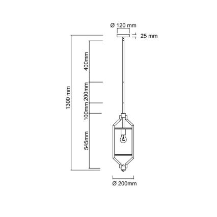 Open Design OR85877 - Suspension ZUNDO sur tige 1xE27/15W/230V brun/beige
