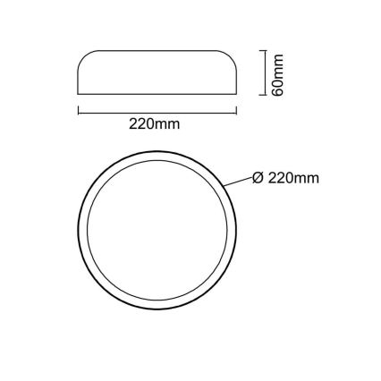 Open Design OR85921 - LED plafondlamp CEDRONE LED/14W/230V 3000/4500/6500K Ø 22 cm zwart