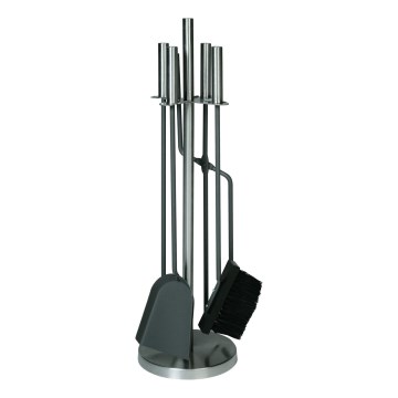 Open haard gereedschap 5 st. mat chroom