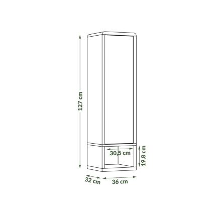 Kast met open plank FRED wit/grijs