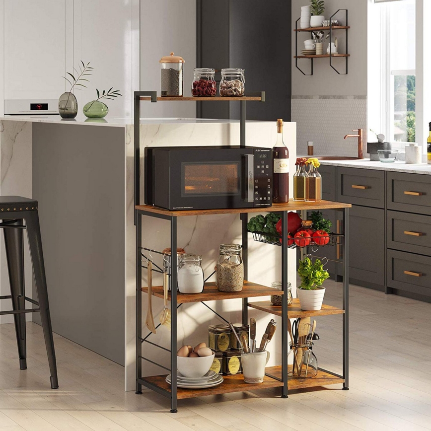 Open plankenrek voor de keuken MARGE, bruin/zwart