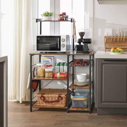 Open plankenrek voor de keuken MARGE, bruin/zwart