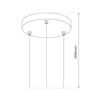 Ophangsysteem voor lampen MAQ 18W/24W/50W 1m zwart