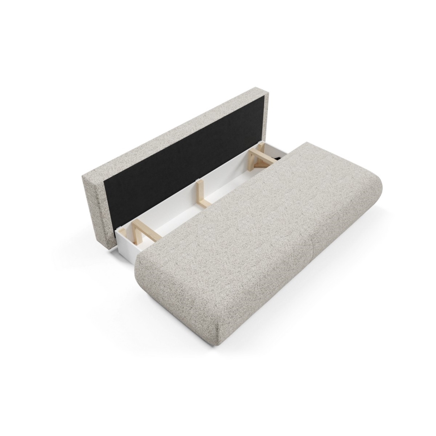 Opklapbare driezitsbank met een opslagruimte PRATO beige