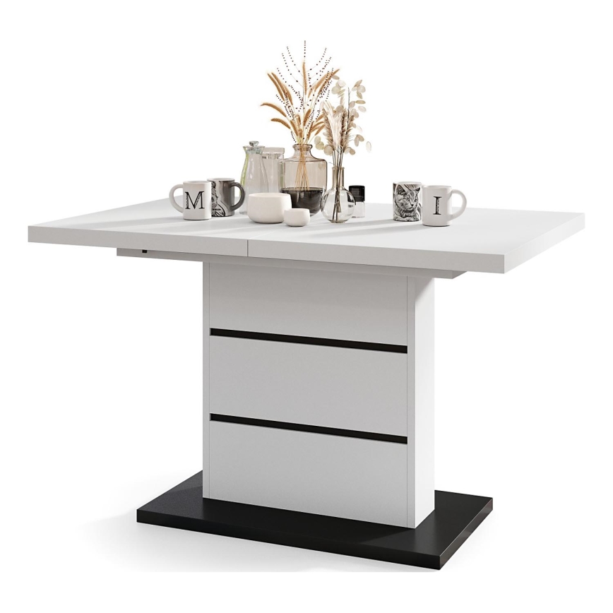Opklapbare eettafel PAOLO wit/zwart