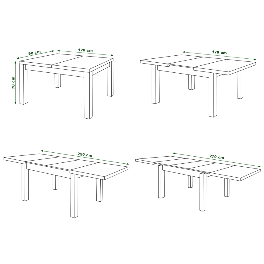 Opklapbare eettafel RALF eiken sonoma