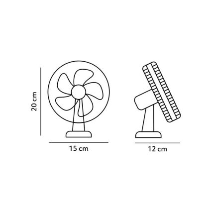 Oplaadbaar tafel ventilator met clip VIENTO 6W/5V 2000 mAh wit