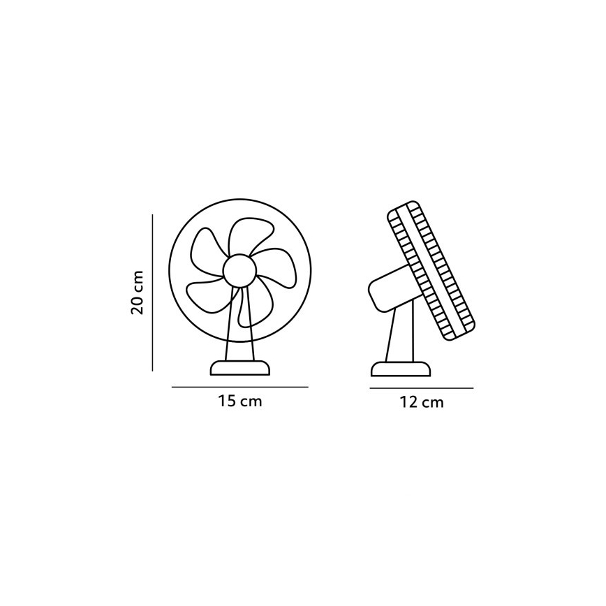 Oplaadbaar tafel ventilator met clip VIENTO 6W/5V 2000 mAh wit
