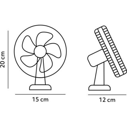 Oplaadbaar tafel ventilator met clip VIENTO 6W/5V 2000 mAh zwart