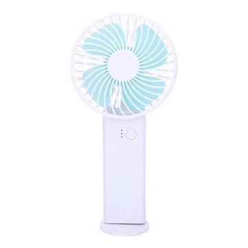 Oplaadbare handventilator 4W/5V 1200 mAh wit/blauw