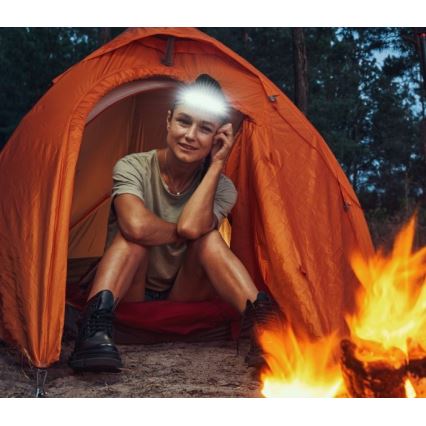 Oplaadbare LED-hoofdlamp 2×LED, 5V, 180 lm, 900 mAh, zwart