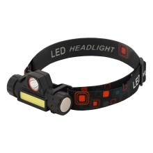 Oplaadbare LED Hoofdlamp LED/1200mAh zwart/rood