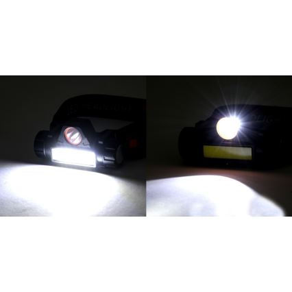 Oplaadbare LED Hoofdlamp LED/1200mAh zwart/rood