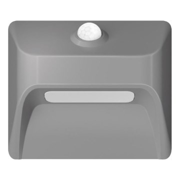Oplaadbare LED-trapverlichting met bewegings- en schemersensor STEP LIGHT LED/0,3W/3,7V 2200 mAh IP53 grijs
