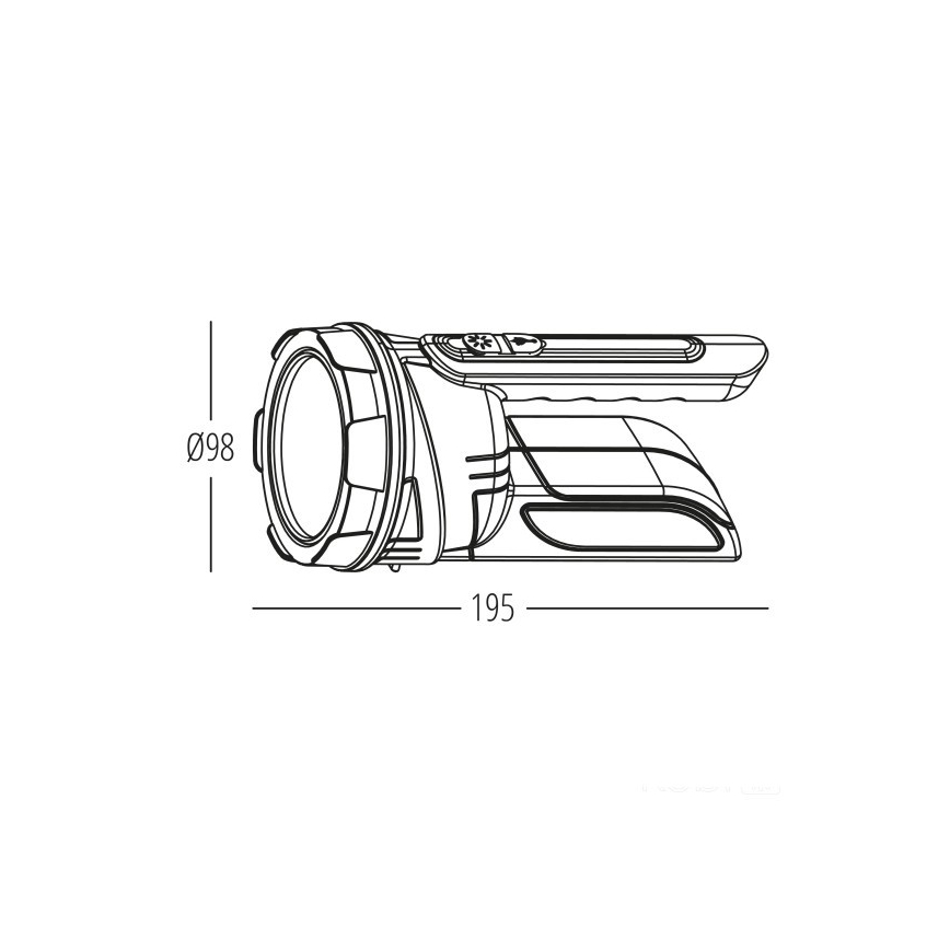 Oplaadbare LED-zaklamp 2xLED/3W/5V 210 lm 1200 mAh zwart
