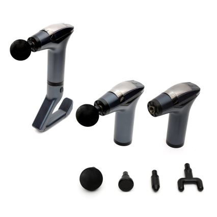 Oplaadbare massagepistool met 4 opzetstukken en riem 25W/5V 1500 mAh