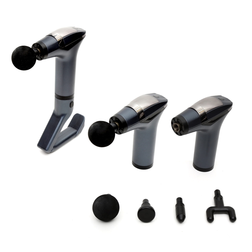 Oplaadbare massagepistool met 4 opzetstukken en riem 25W/5V 1500 mAh