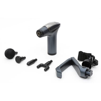 Oplaadbare massagepistool met 4 opzetstukken en riem 25W/5V 1500 mAh
