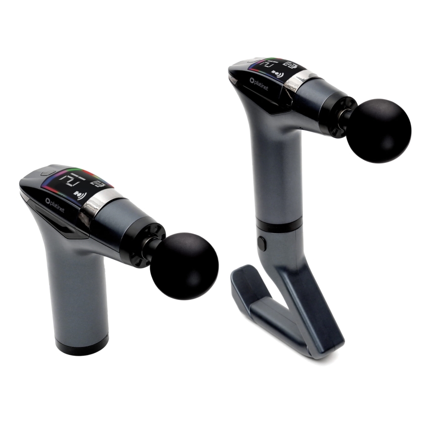 Oplaadbare massagepistool met 4 opzetstukken en riem 25W/5V 1500 mAh
