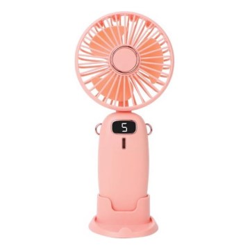 Oplaadbare pocketventilator 3W/5V 1200 mAh roze
