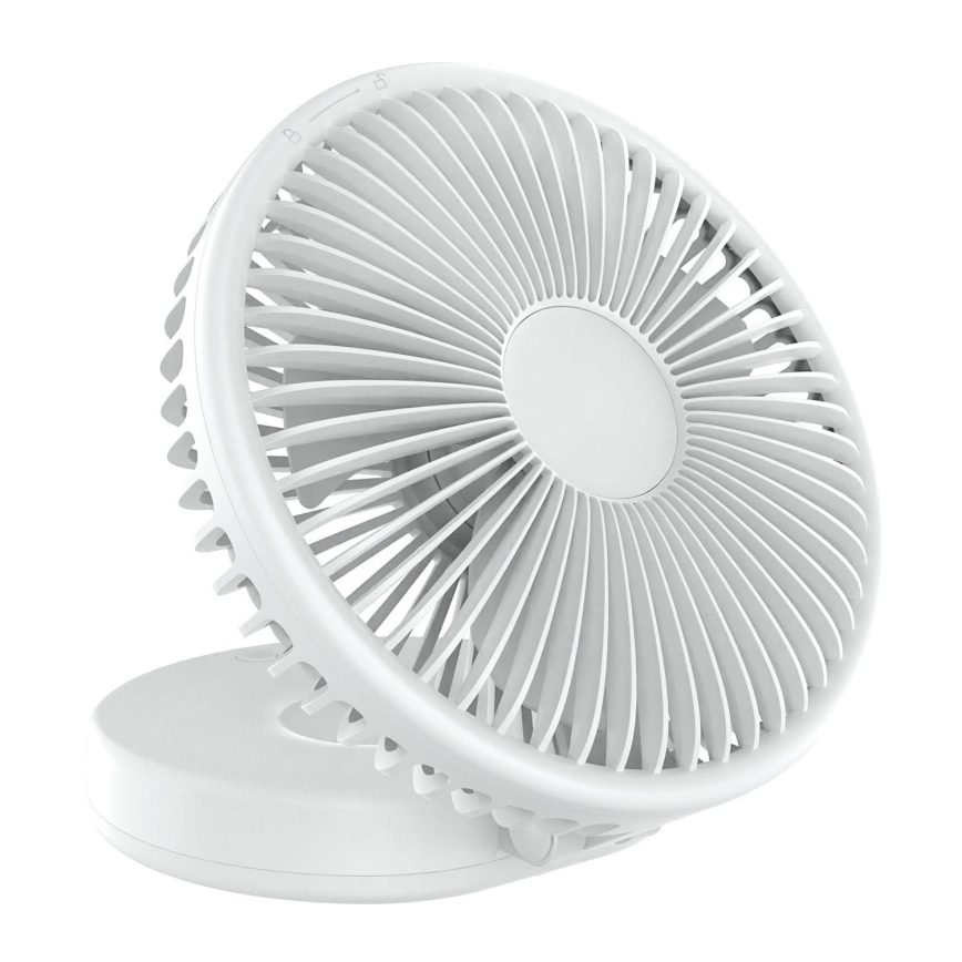Oplaadbare tafelventilator 10W/5V 2400 mAh wit