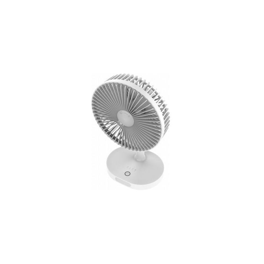 Oplaadbare tafelventilator 3000mA/3,7V USB 3 snelheden grijs/wit