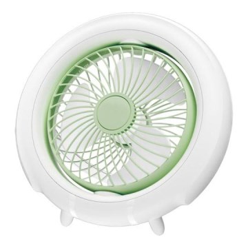 Oplaadbare tafelventilator 4W/5V 1200 mAh wit