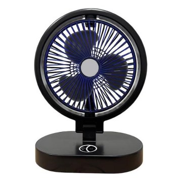 Oplaadbare tafelventilator 5W/5V 1200 mAh zwart