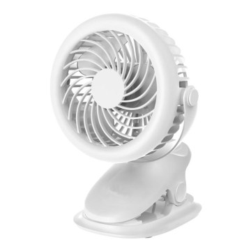 Oplaadbare tafelventilator met klem 6W/5V 1200 mAh wit