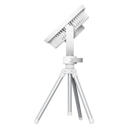 Oplaadbare tafelventilator met LED-verlichting 8W/3,7V 2400 mAh wit