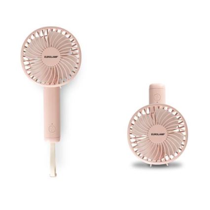 Oplaadbare zakventilator 5W/5V 1200 mAh roze