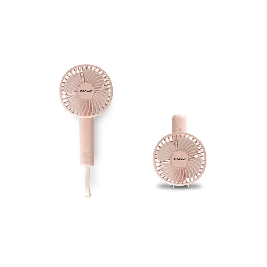 Oplaadbare zakventilator 5W/5V 1200 mAh roze